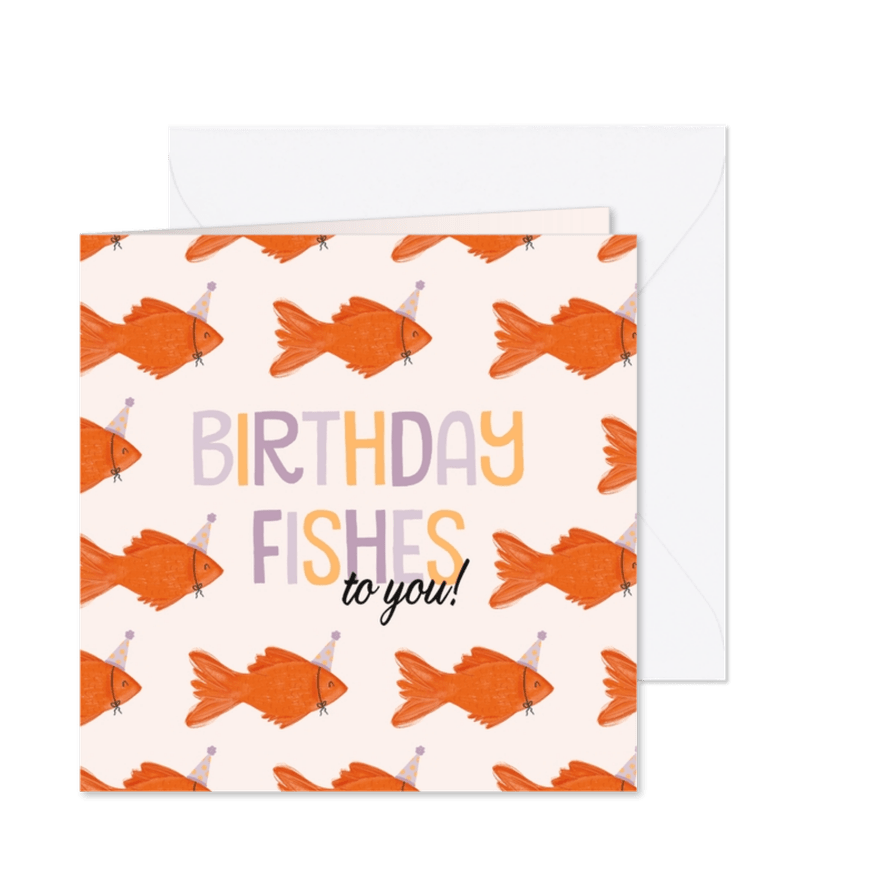 Geburtstagskarte Goldfische 'Birthday Fishes' - Karteneindruck