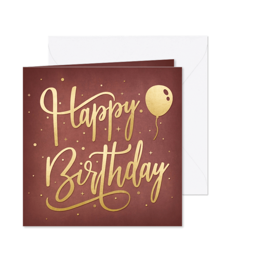 Geburtstagskarte Goldschrift 'Happy Birthday' - Karteneindruck