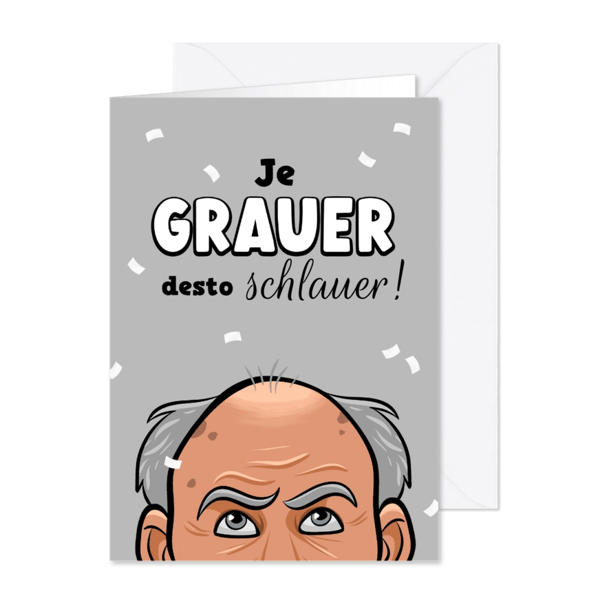 Geburtstagskarte graue Haare - Karteneindruck