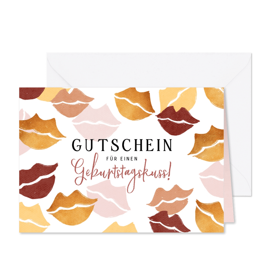 Geburtstagskarte Gutschein Geburtstagskuss - Karteneindruck