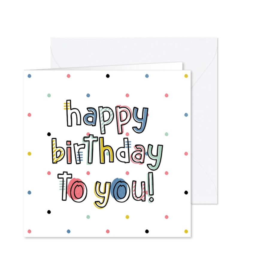 Geburtstagskarte Happy Birthday bunt - Karteneindruck