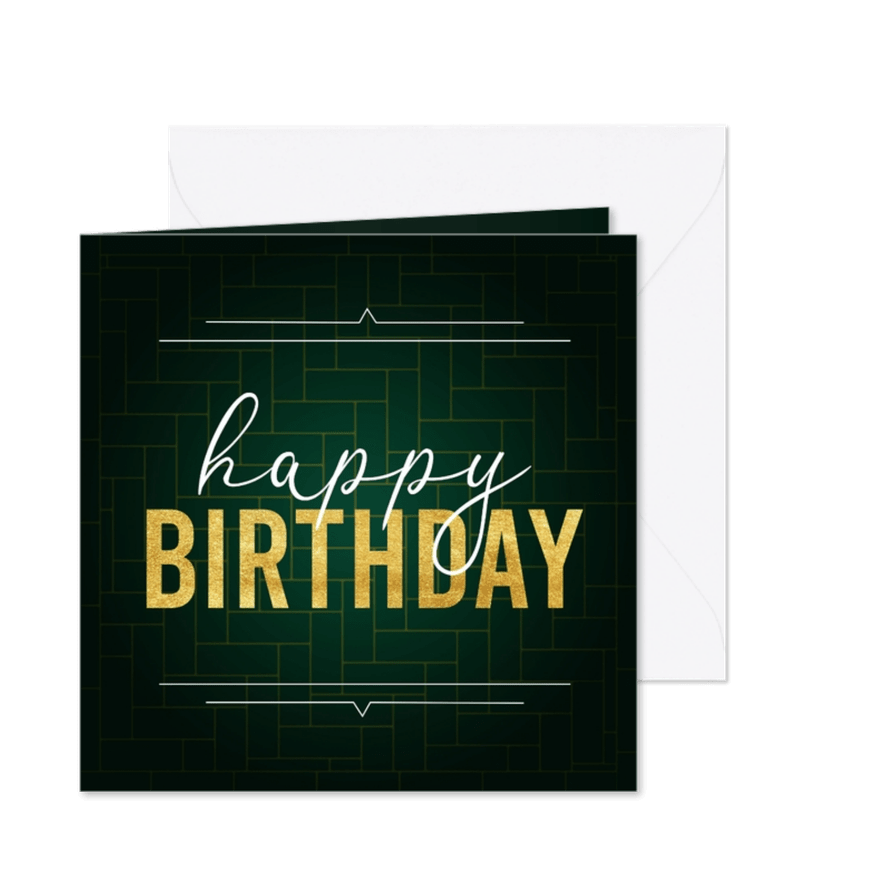 Geburtstagskarte 'Happy Birthday' grafisch - Karteneindruck
