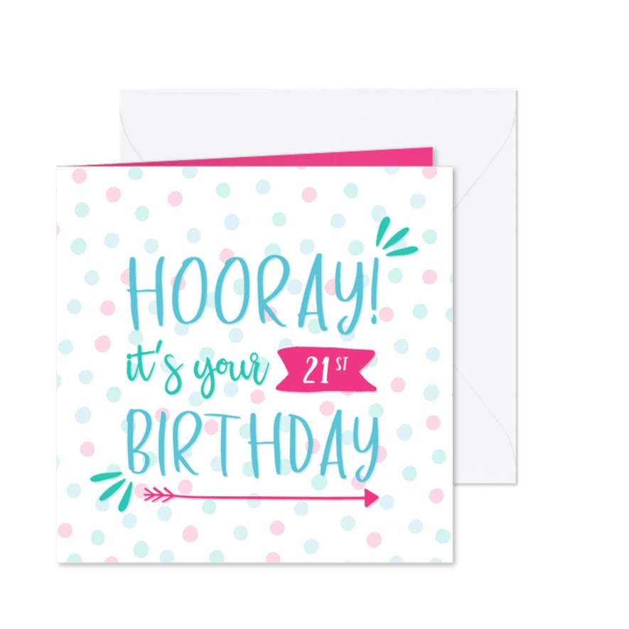 Geburtstagskarte 'Hooray it's your birthday' - Karteneindruck