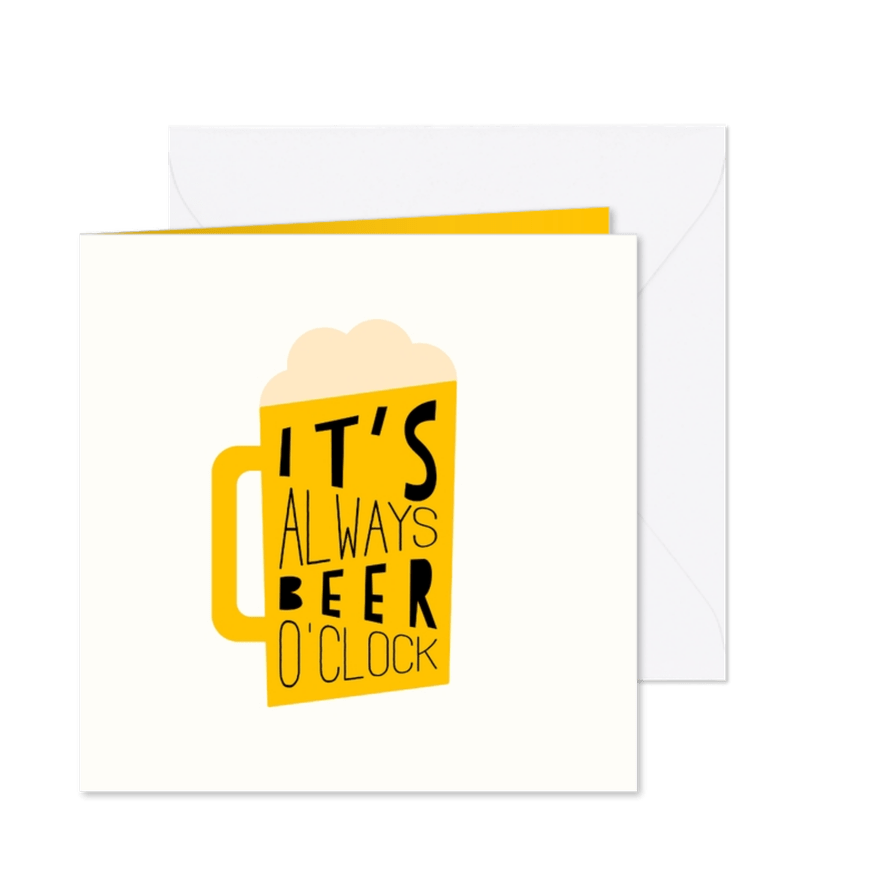 Geburtstagskarte 'It's always beer o'clock' - Karteneindruck