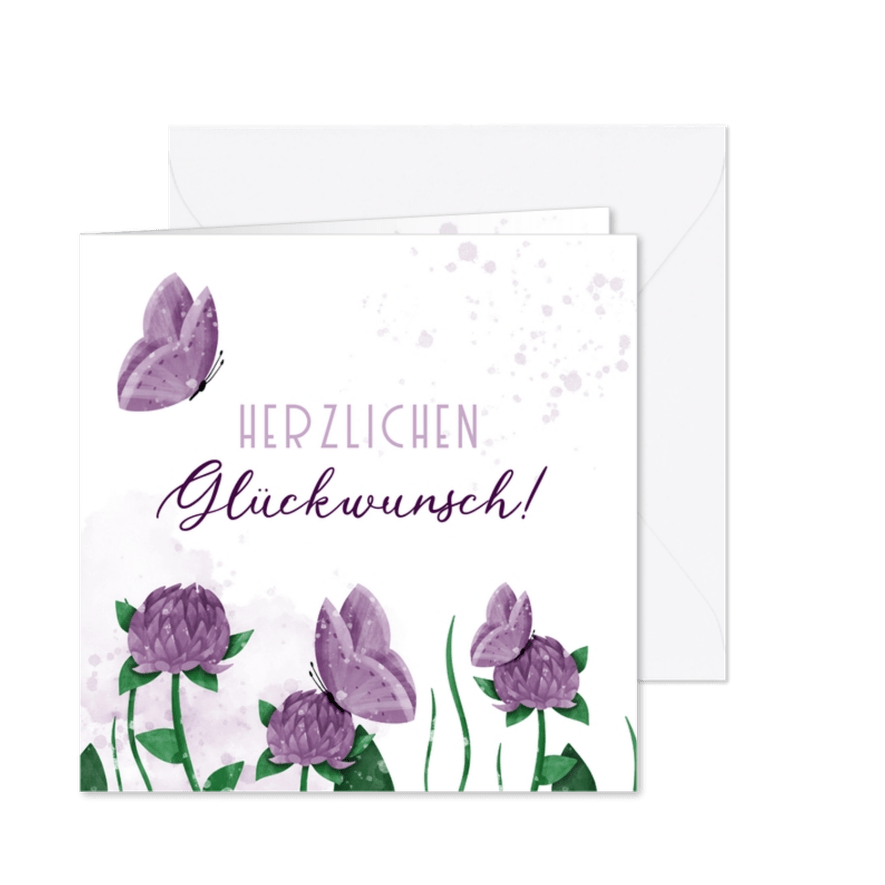 Geburtstagskarte Klee - Karteneindruck