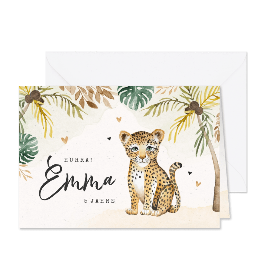 Geburtstagskarte kleiner Leopard - Karteneindruck
