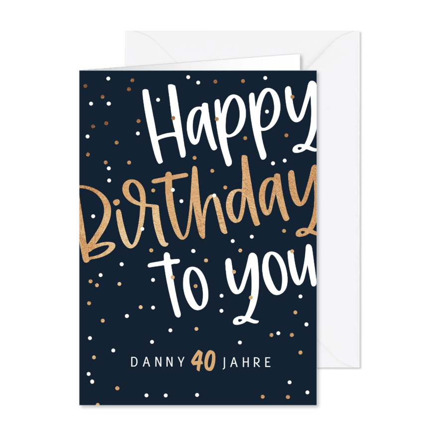 Geburtstagskarte Konfetti 'Happy Birthday' - Karteneindruck