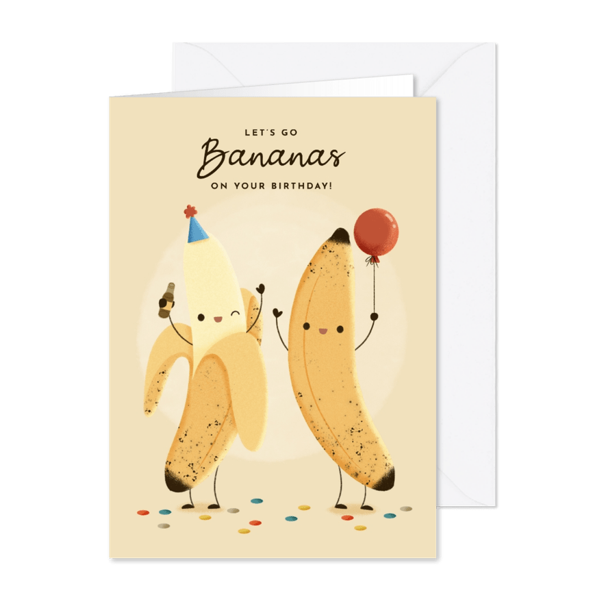 Geburtstagskarte 'Let's go bananas' - Karteneindruck
