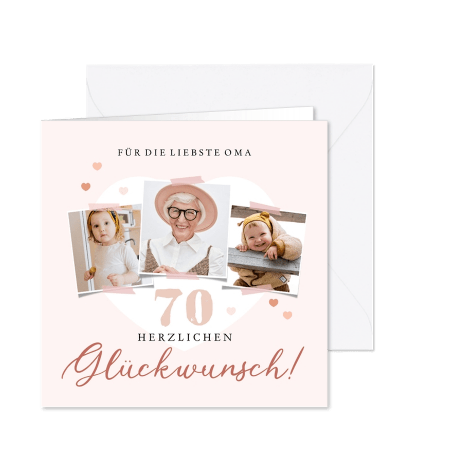 Geburtstagskarte Liebste Oma Fotocollage - Karteneindruck