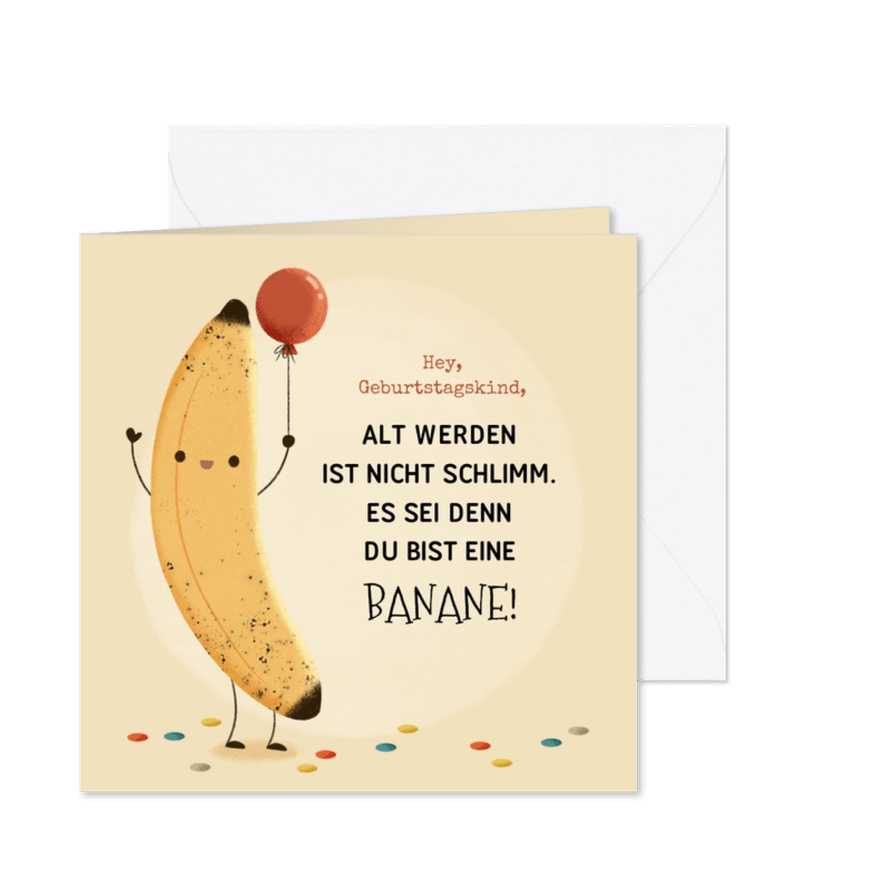 Geburtstagskarte lustig Banane - Karteneindruck