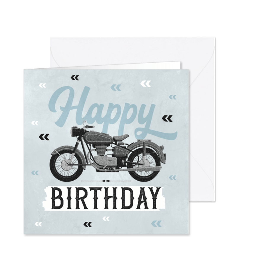 Geburtstagskarte Motorrad Vintage - Karteneindruck