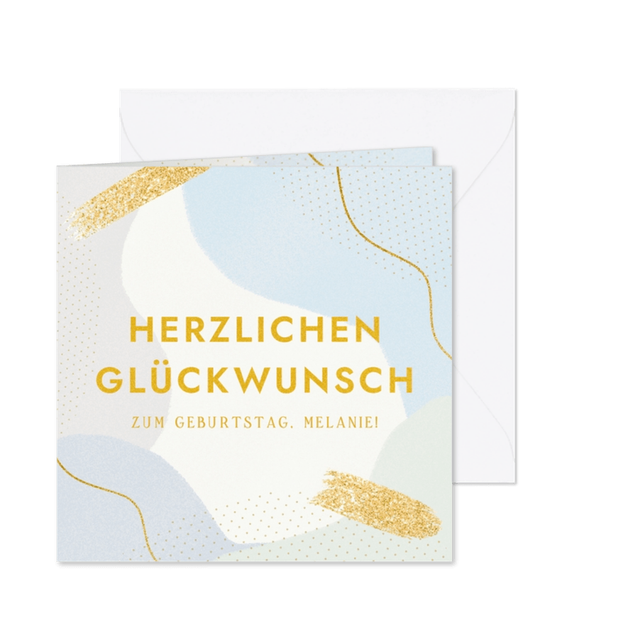 Geburtstagskarte organische Formen - Karteneindruck

