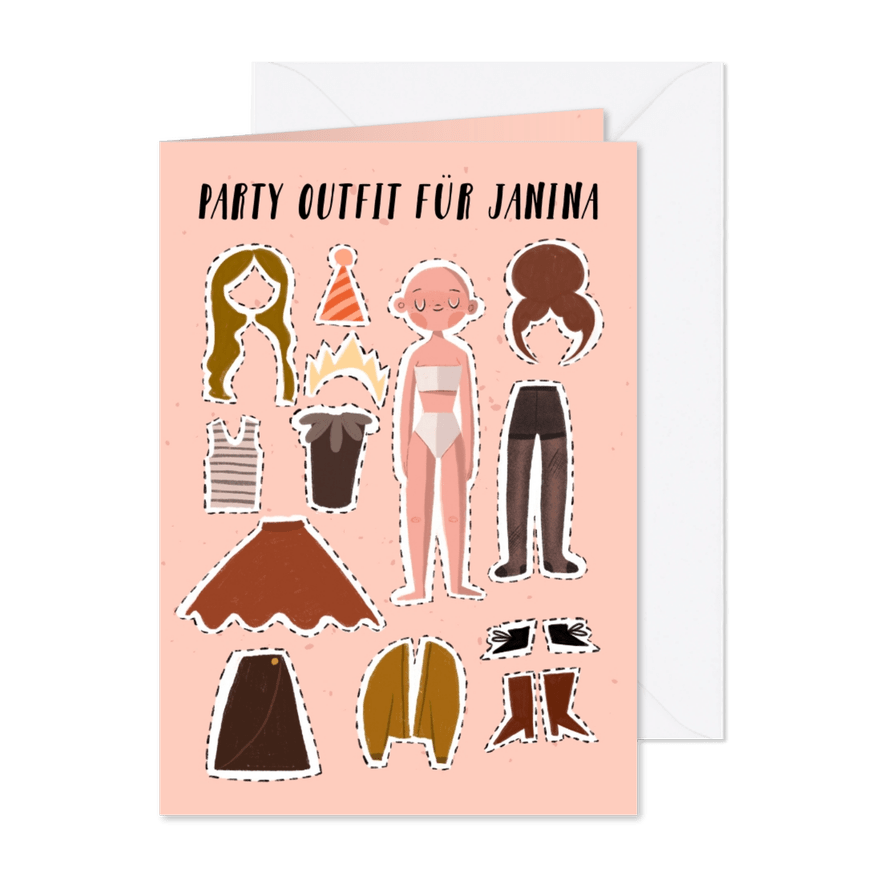 Geburtstagskarte 'Party Outfit' - Karteneindruck