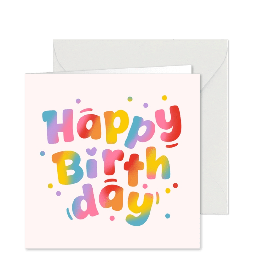 Geburtstagskarte Regenbogen Happy Birthday - Karteneindruck