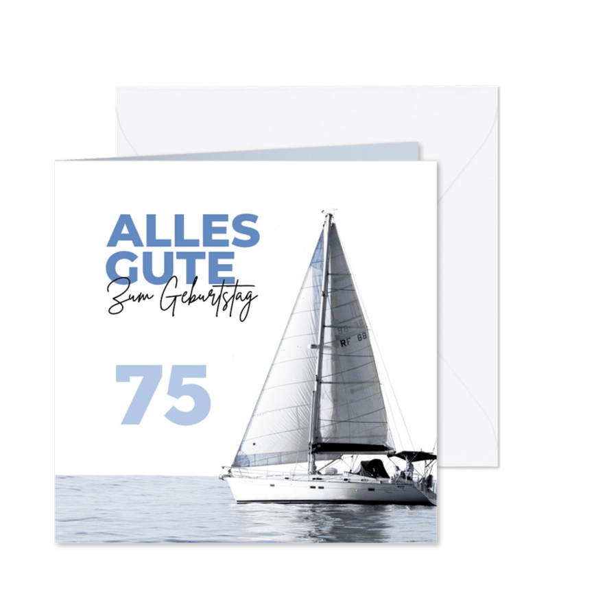Geburtstagskarte Segelschiff - Karteneindruck

