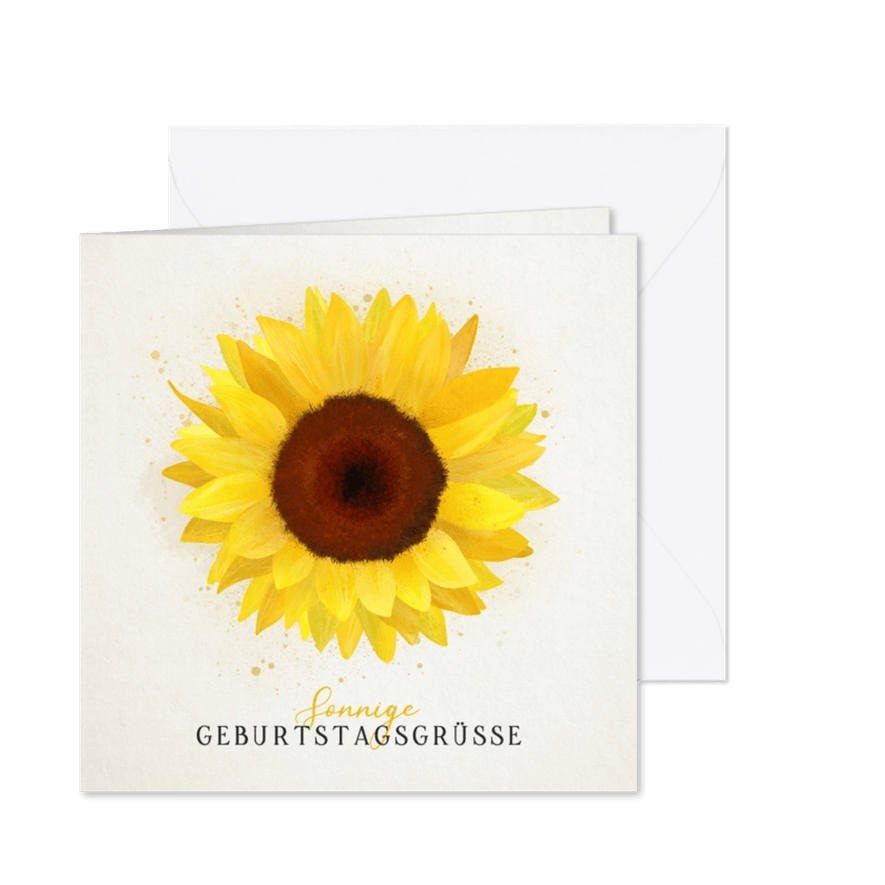 Geburtstagskarte Sonnenblume - Karteneindruck