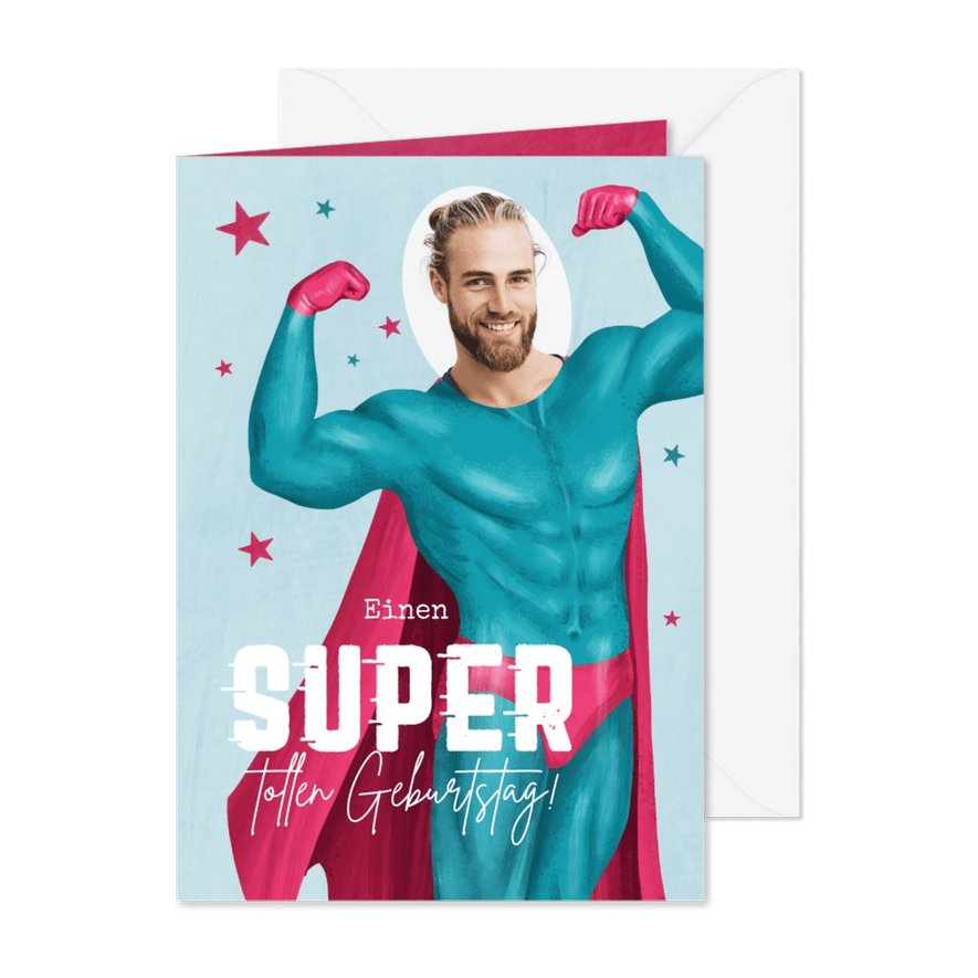 Geburtstagskarte Superheld 'Birthdayman' - Karteneindruck
