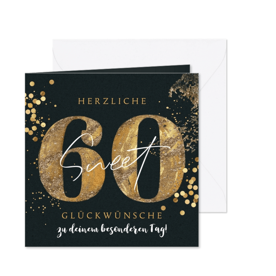Geburtstagskarte 'Sweet 60' - Karteneindruck
