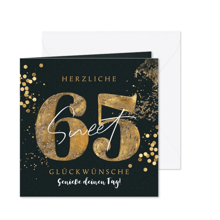Geburtstagskarte 'Sweet 65' - Karteneindruck