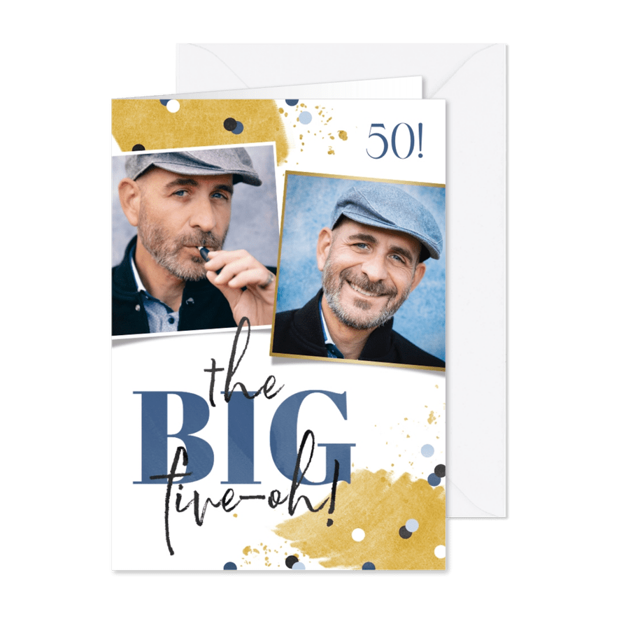 Geburtstagskarte 'The big five-oh' Fotos Mann - Karteneindruck