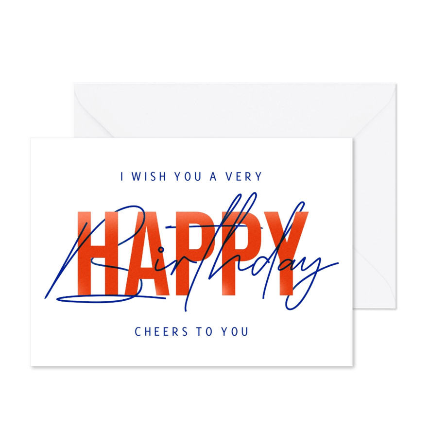 Geburtstagskarte Typografie 'Happy Birthday' - Karteneindruck