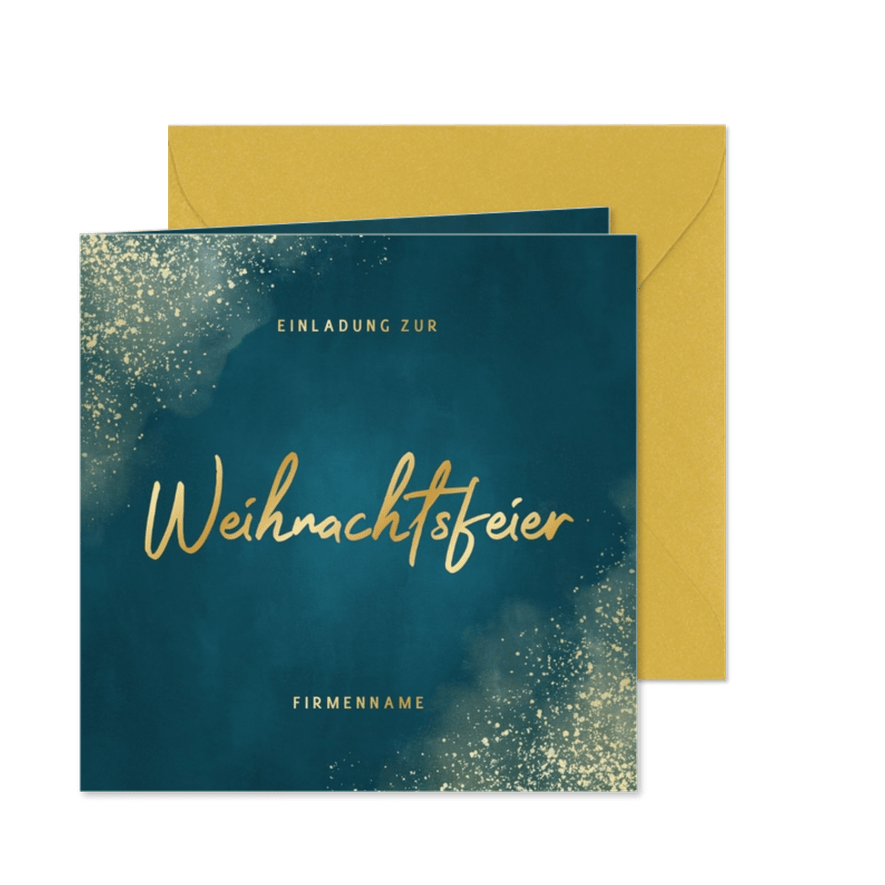 Geschäftliche Einladung Weihnachtsfeier Goldschrift - Kartenvorschau