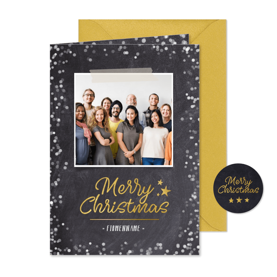 Geschäftliche Foto-Weihnachtskarte Merry Christmas - Karteneindruck