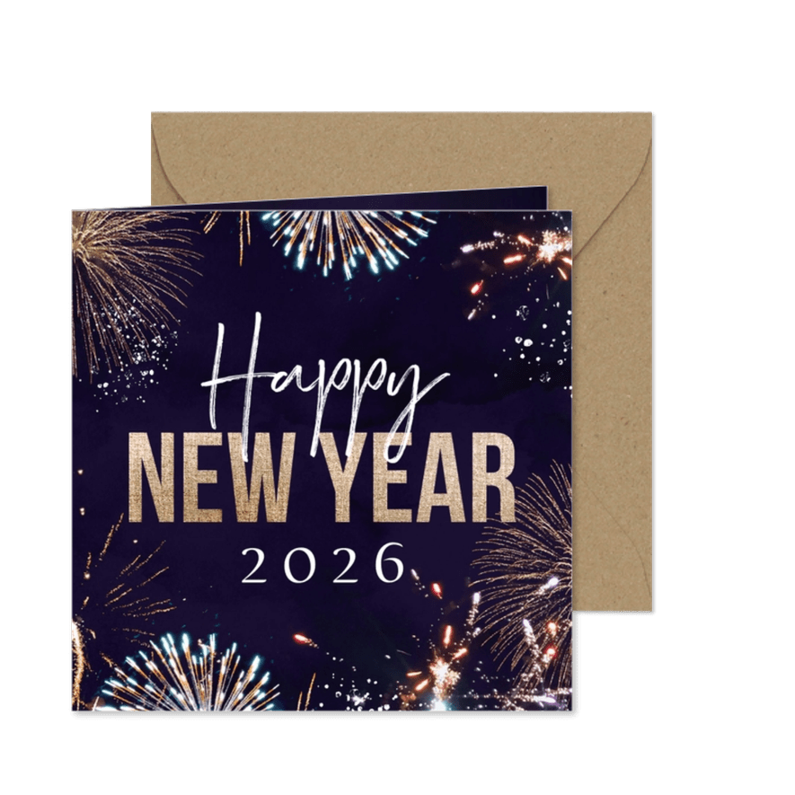 Geschäftliche Grußkarte 'Happy New Year' - Karteneindruck
