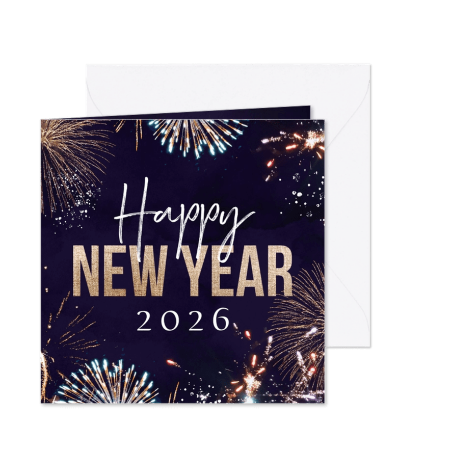 Geschäftliche Grußkarte 'Happy New Year' - Karteneindruck