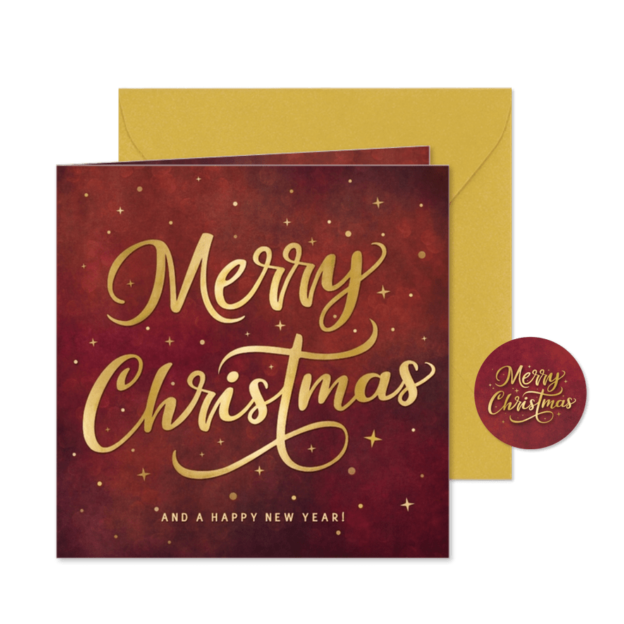 Geschäftliche 'Merry Christmas'-Karte mit Schreibschrift - Karteneindruck
