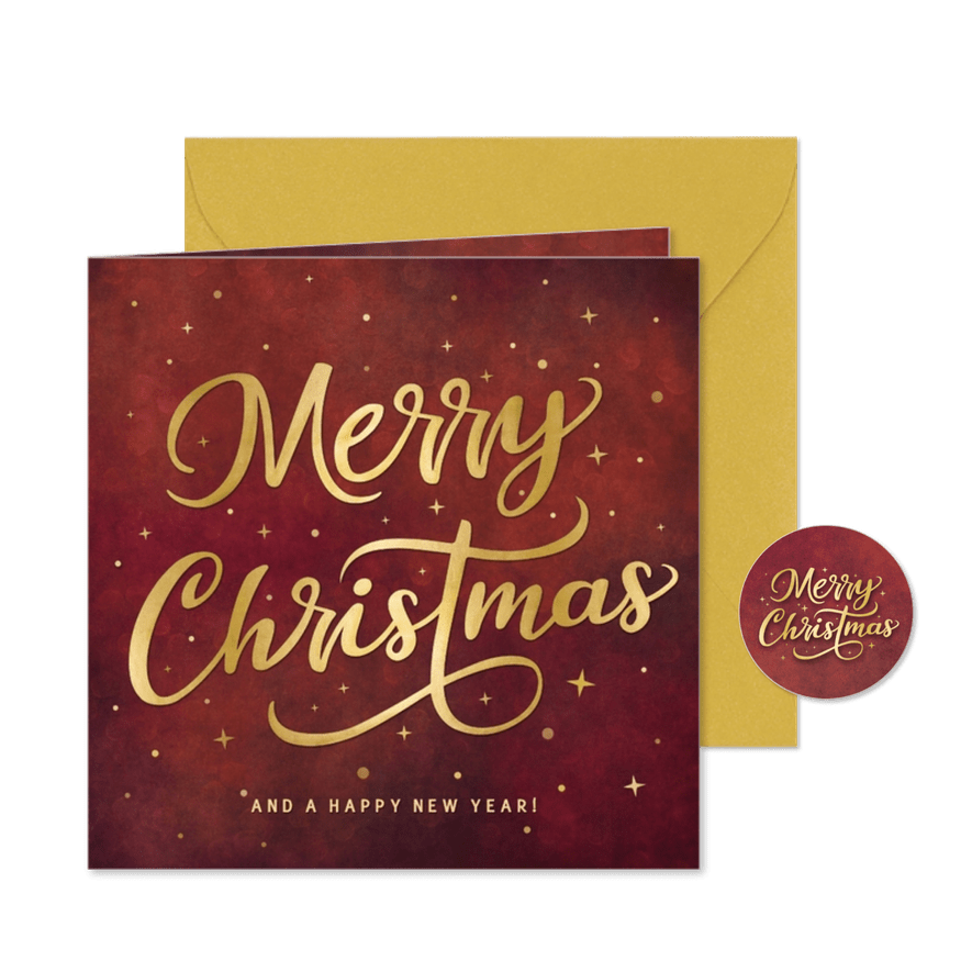 Geschäftliche 'Merry Christmas'-Karte mit Schreibschrift - Karteneindruck