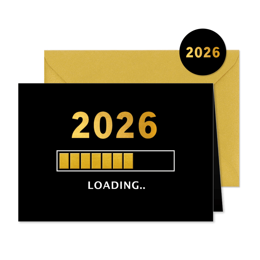 Geschäftliche Neujahrskarte Loading 2026 - Karteneindruck
