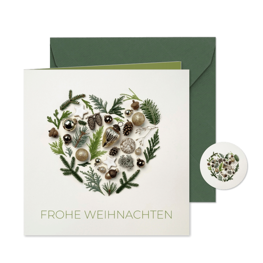 Geschäftliche Weihnachtsgrüße Collage-Herz - Karteneindruck