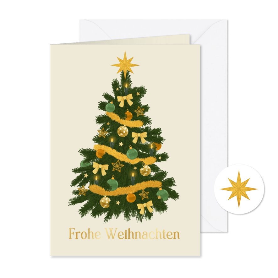 Geschäftliche Weihnachtsgrüße klassischer Weihnachtsbaum - Karteneindruck