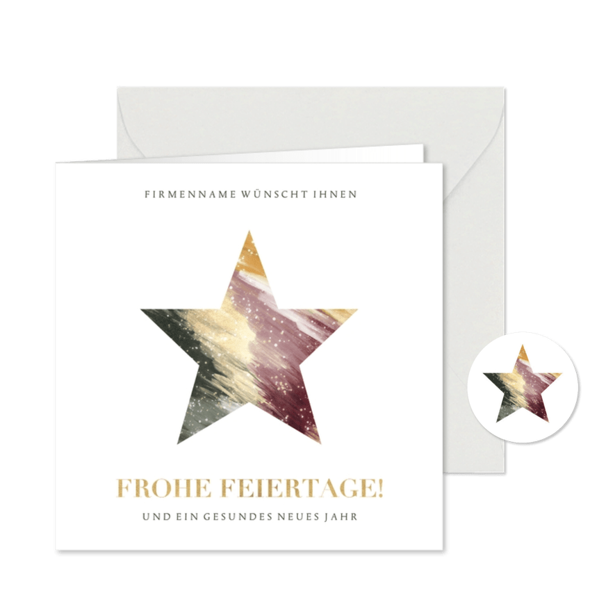 Geschäftliche Weihnachtskarte abstrakter Stern - Karteneindruck