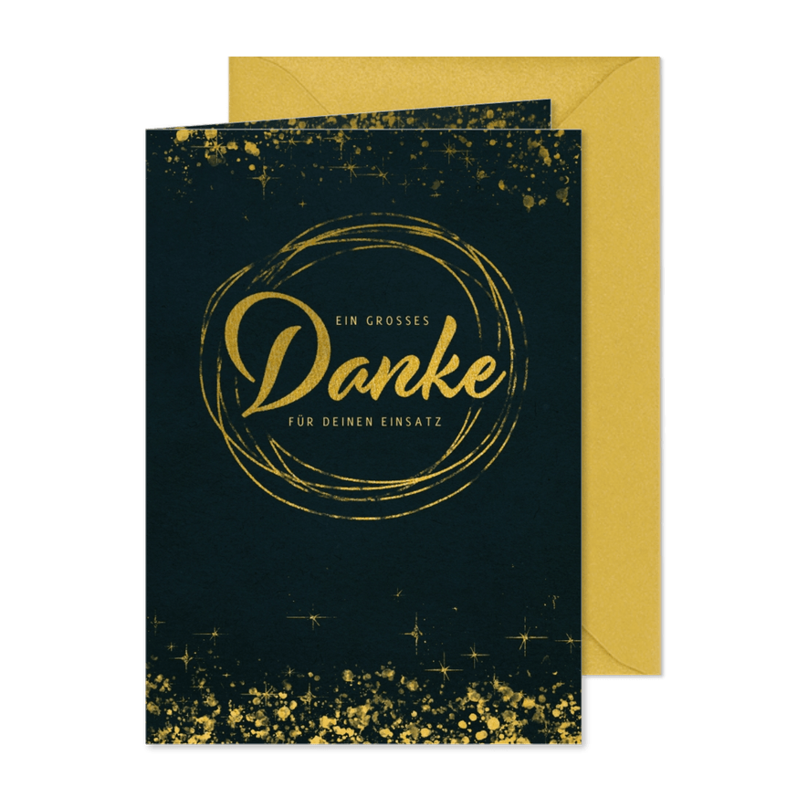 Geschäftliche Weihnachtskarte 'Danke' Mitarbeiter - Karteneindruck