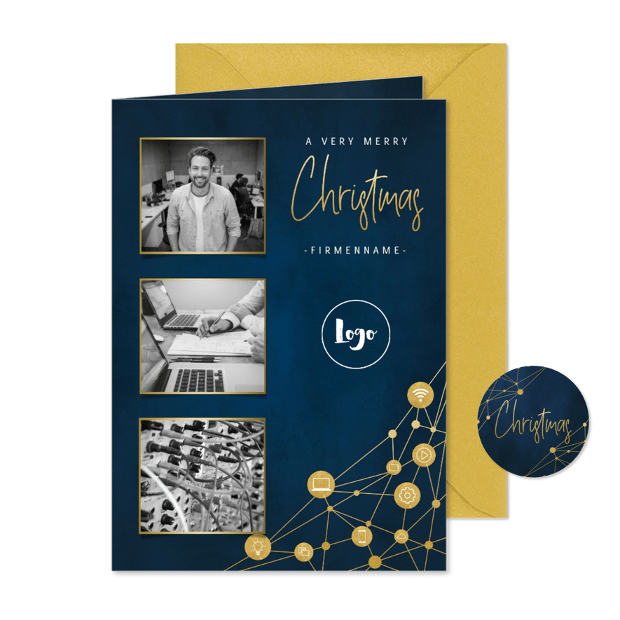 Geschäftliche Weihnachtskarte IT-Branche - Karteneindruck