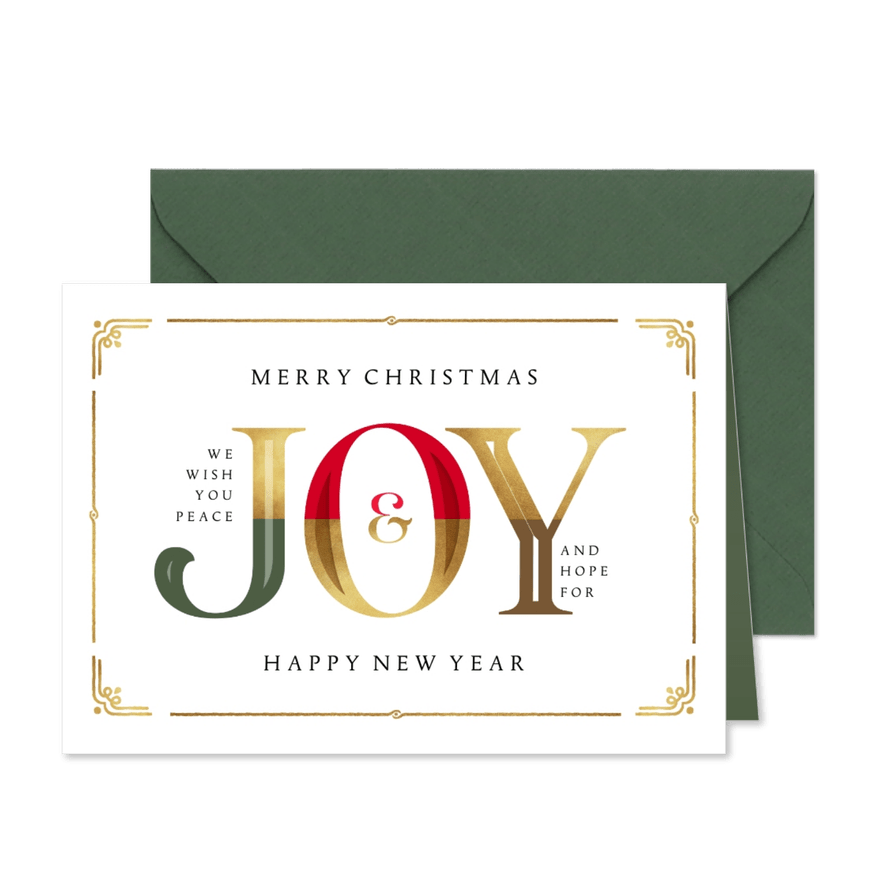 Geschäftliche Weihnachtskarte 'Joy' - Karteneindruck
