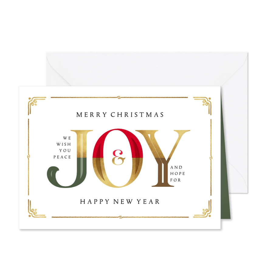 Geschäftliche Weihnachtskarte 'Joy' - Karteneindruck