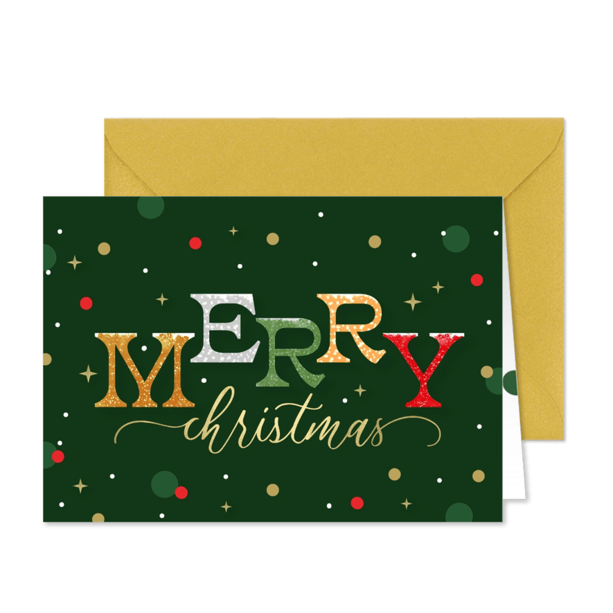 Geschäftliche Weihnachtskarte 'Merry Christmas' - Karteneindruck