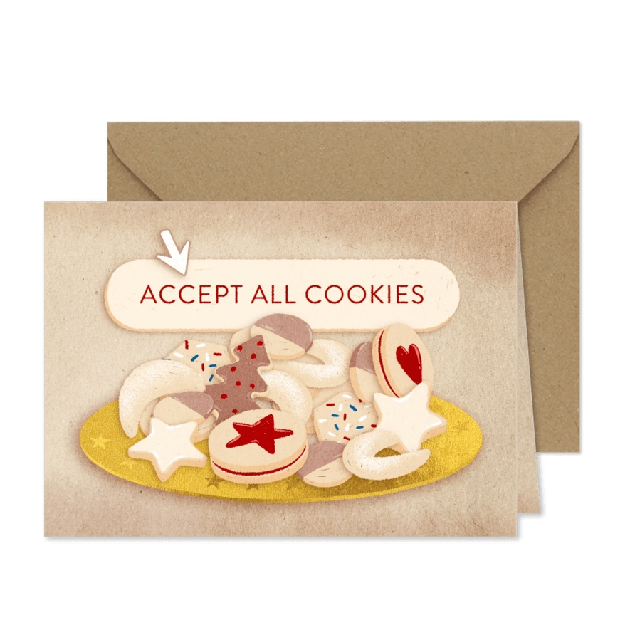 Geschäftliche Weihnachtskarte mit Cookies - Karteneindruck
