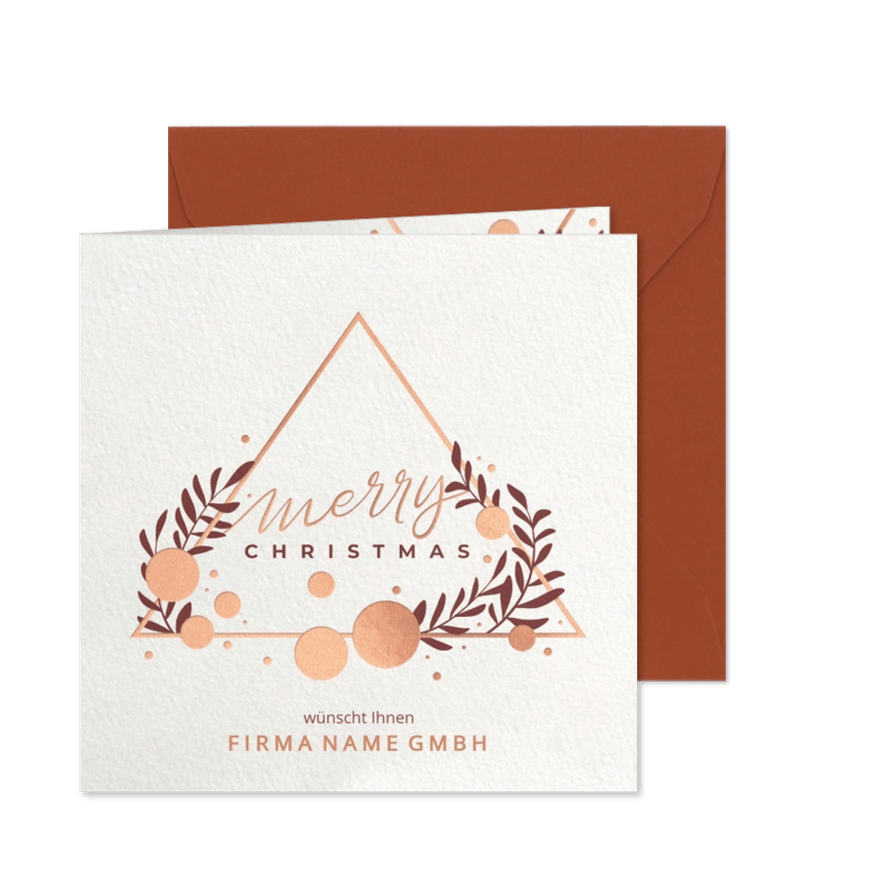 Geschäftliche Weihnachtskarte mit Dreieck - Karteneindruck
