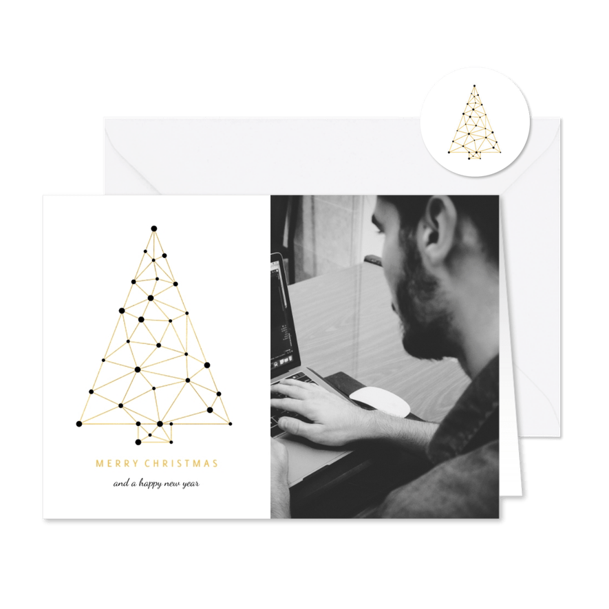 Geschäftliche Weihnachtskarte mit Foto & Verbindungen - Karteneindruck

