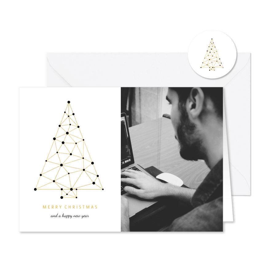 Geschäftliche Weihnachtskarte mit Foto & Verbindungen - Karteneindruck