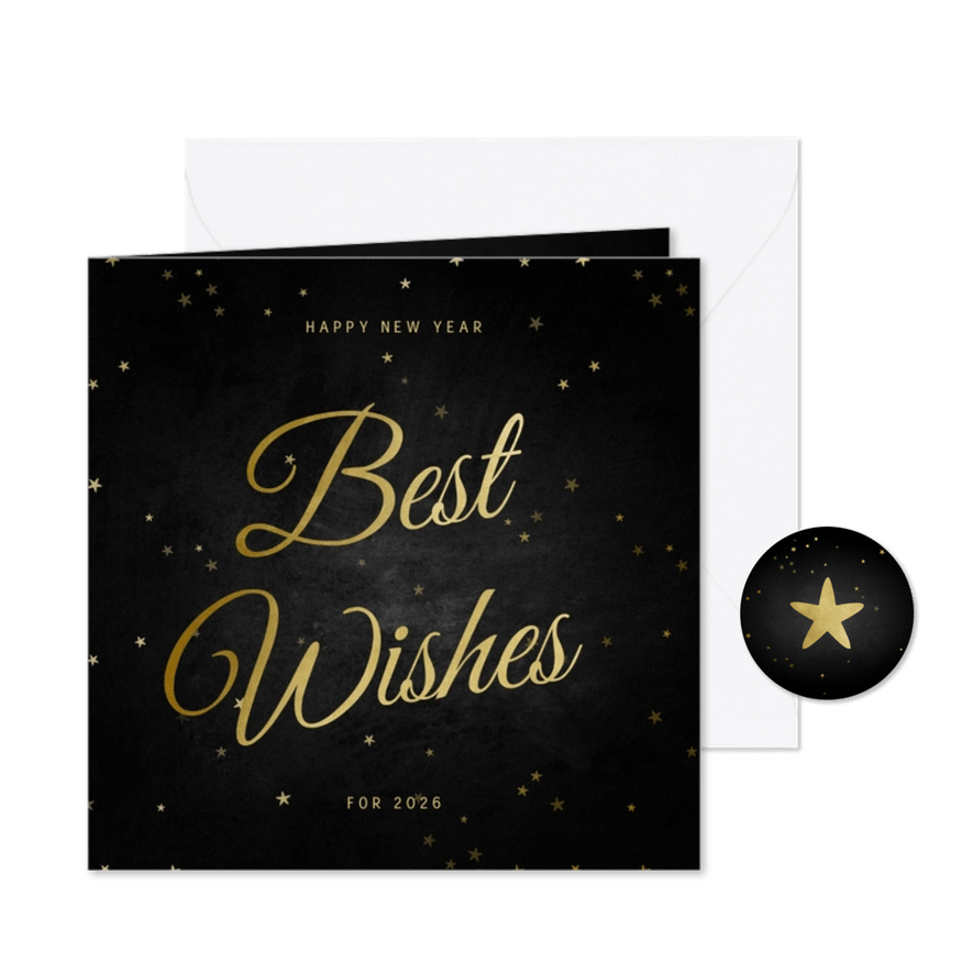 Geschäftliche Weihnachtskarte / Neujahrskarte Best wishes - Karteneindruck