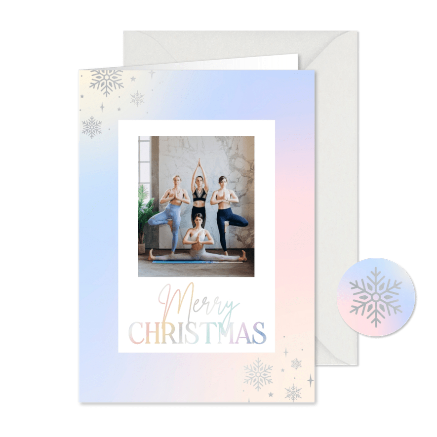 Geschäftliche Weihnachtskarte Schneeflocken pastell - Karteneindruck