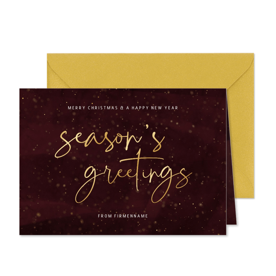 Geschäftliche Weihnachtskarte 'Season's greetings' - Kartenvorschau
