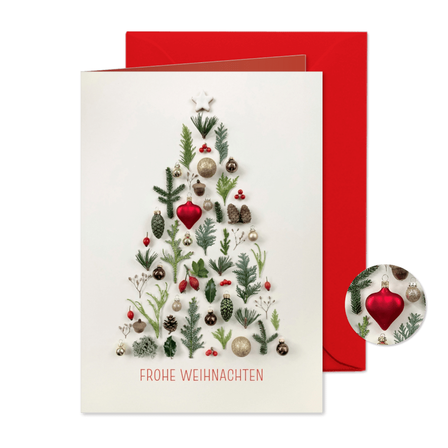 Geschäftliche Weihnachtskarte Tannenbaum natürliche Collage - Karteneindruck
