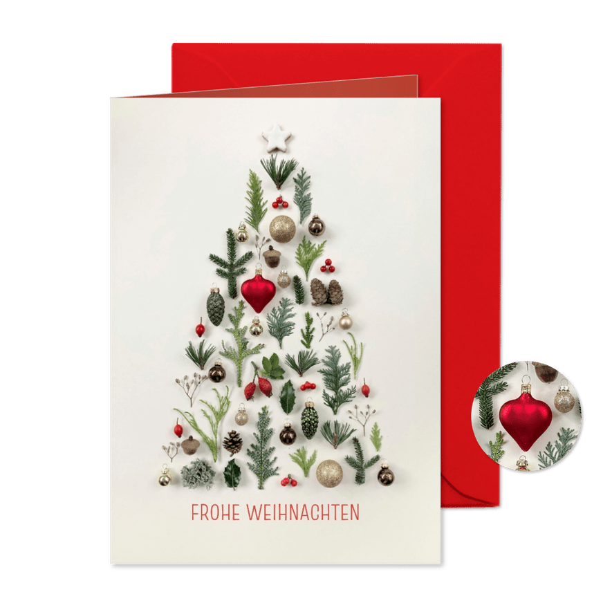 Geschäftliche Weihnachtskarte Tannenbaum natürliche Collage - Karteneindruck