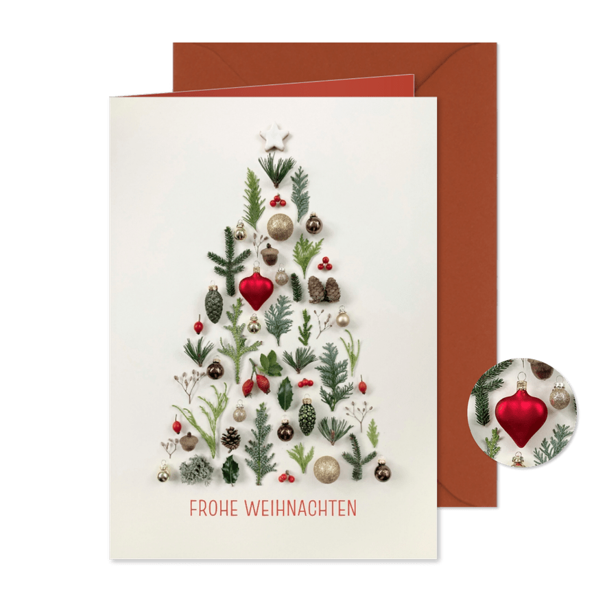 Geschäftliche Weihnachtskarte Tannenbaum natürliche Collage - Karteneindruck
